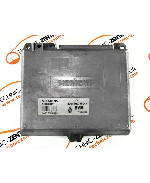 Centralina de Motor ECU Renault 19, 21 - 7700852357,  S101263102D, HOM7700746044