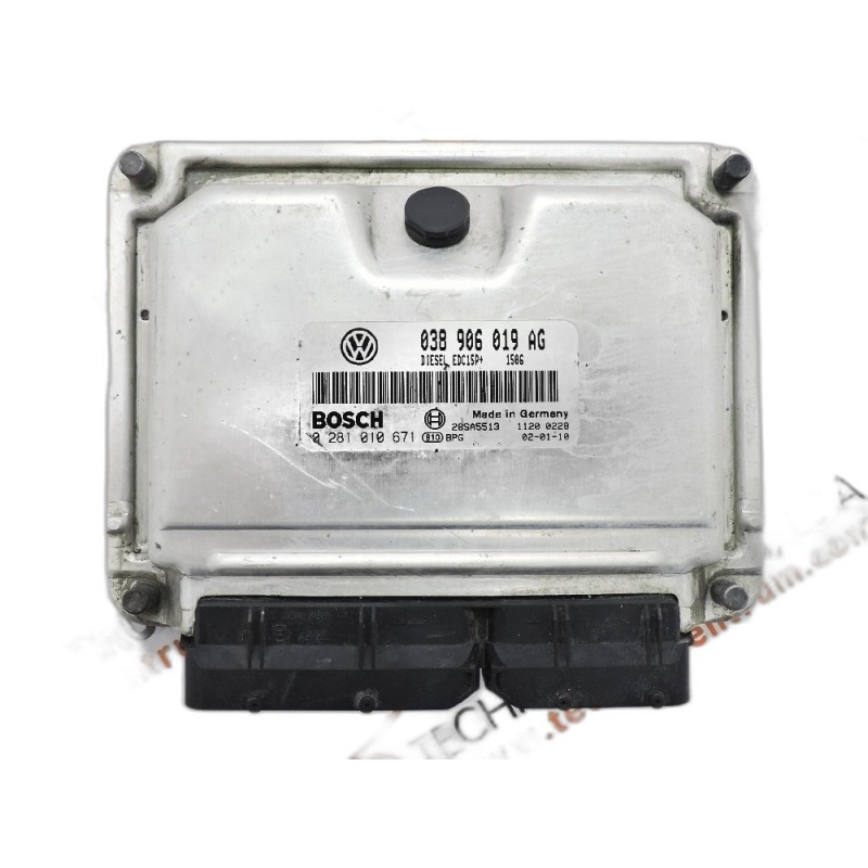 Engine Control Unit Volkswagen Polo 038906019AG, 0281010671, 038 906 019 AG, 0 281 010 671, 281 010 671, 281010671, 28SA5513