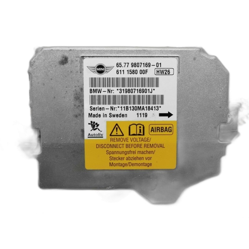 Airbag Module Mini Hatch (R56) 6577980716901, 65.77 9807169-01, 611 1580 00F, 611158000F, 31980716901J