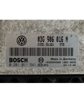 Module - Boitier ECU VW Caddy 2.0 SDI 03G906016N, 03G 906 016 N, 0281011541, 0 281 011 541, 281 011 541, 1039S04908