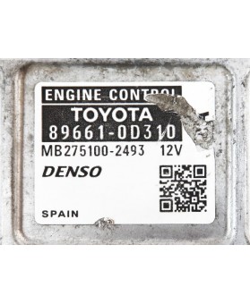 Engine Control Unit Toyota Yaris 1.3 896610D310, 89661-0D310, MB2751002493, MB275100-2493, 73916