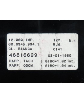 Digital Speedometer Fiat Brava 1.9 JTD - 46816699