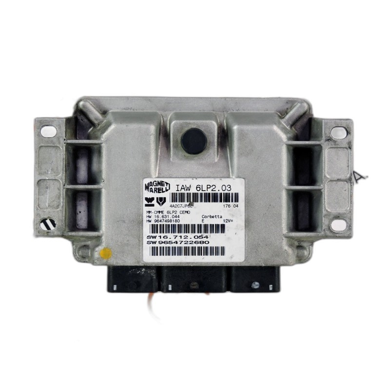 Calculateur Moteur ECU Peugeot 206- 9654722680, 16712054, IAW6LP203, 16631044, 9647498180