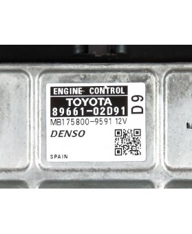 Engine Control Unit Toyota Auris 2.0 D4D 8966102D91, 89661-02D91, MB1758009591, MB175800-9591