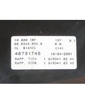 Compteur de Vitesse Fiat Bravo 1.6 2001 - 46791748